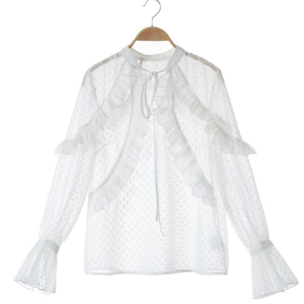 Self Portrait Plumetis Ivory Blouse - Picture 5 of 8